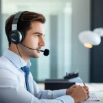 통번역사 자격 취득 방법 - **Prompt:** A split image illustrating the contrasting work environments of an interpreter and a tra...