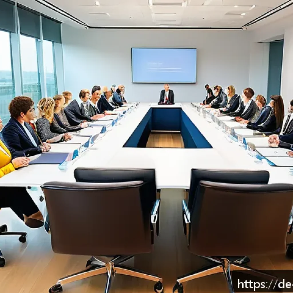 통번역사 다국적 기업 번역 - A professional international business meeting scene showcasing diverse participants from different c...