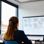 통번역사 번역학 박사 과정 - A modern German university campus scene focused on translation studies: a diverse group of young adu...