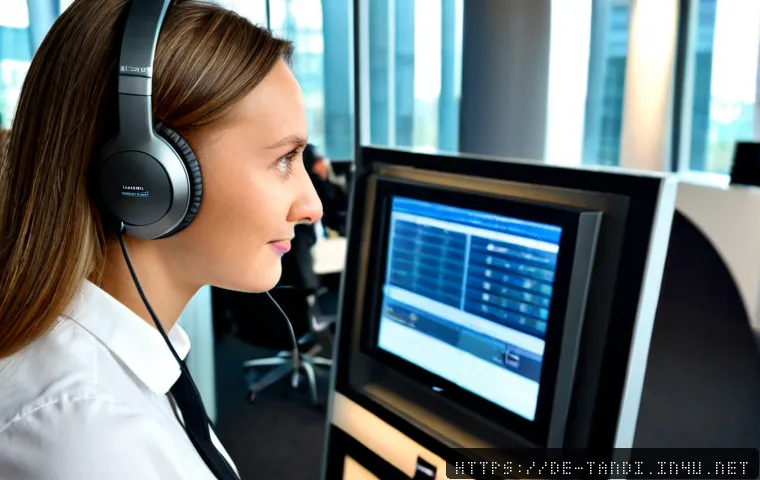 통번역사 통역 장비 사용법 - Photorealistic professional conference interpreter in a modern glass interpretation booth at a Europ...